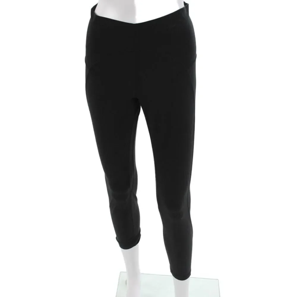 Lululemon Women Ankle Leggings Black Zip Nylon Lycra Size 8